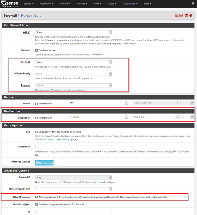 Pfsense firewall rules настройка