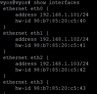 vyos interfaces config